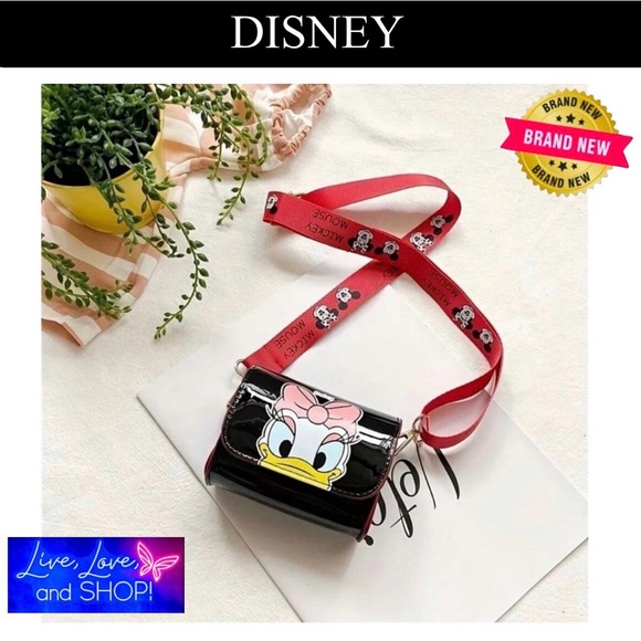 None Handbags - 🦋 KIDS/MINI PURSE: Disney Mini Mouse Black Faux Leather Shoulder Bag, NWOT